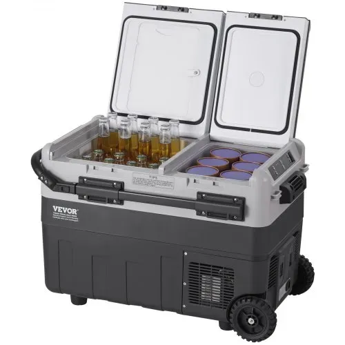 VEVOR Tragbarer Autokühlschrank, 12-Volt-Autokühlschrank, 50L tragbarer Dual-Zone-Gefrierschrank, einstellbare Temperatur, Kompressorkühler für Zuhause, Outdoor, Camping, Wohnmobil, Auto – Bild 8