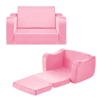 VEVOR Kindersofa Kindersessel aus 28D-Schwamm & kurzem Flor mit Armlehnen, Kleinkindersofa zum Lesen und Spielen, Kindercouch umwandelbares Schlafsofa für Spielzimmer Schlafzimmer Rosa M (Maß) VEVOR Kindersofa Kindersessel aus 28D-Schwamm & kurzem Flor mit Armlehnen, Kleinkindersofa zum Lesen und Spielen, Kindercouch umwandelbares Schlafsofa für Spielzimmer Schlafzimmer Rosa M (Maß)