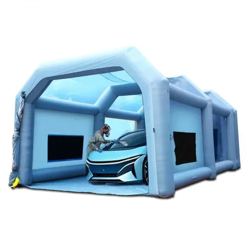 VEVOR Tragbares Aufblasbares Farbzelt für Sprühmalerei 1100 + 950 W, 10 x 6 x 4 m Sprühschutz Farbkabine für DIY-Projekte, Hobby-Farbautomaten-Werkzeug, Blau 210D Oxford-Gewebe Auto Lackierkabine – Bild 8