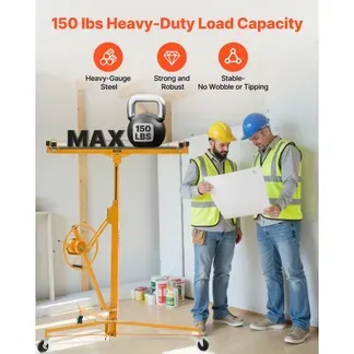 VEVOR Plattenheber bis max. 68 kg, 3353 mm Höhe, Gipskartonheber mit verstellbarem Teleskoparm, Rigipsplatten, Trockenbau-Heber, Panelheber, Hebezeug, Werkzeuge, für Decken- & Wandmontage (Gelb) VEVOR Plattenheber bis max. 68 kg, 3353 mm Höhe, Gipskartonheber mit verstellbarem Teleskoparm, Rigipsplatten, Trockenbau-Heber, Panelheber, Hebezeug, Werkzeuge, für Decken- & Wandmontage (Gelb)