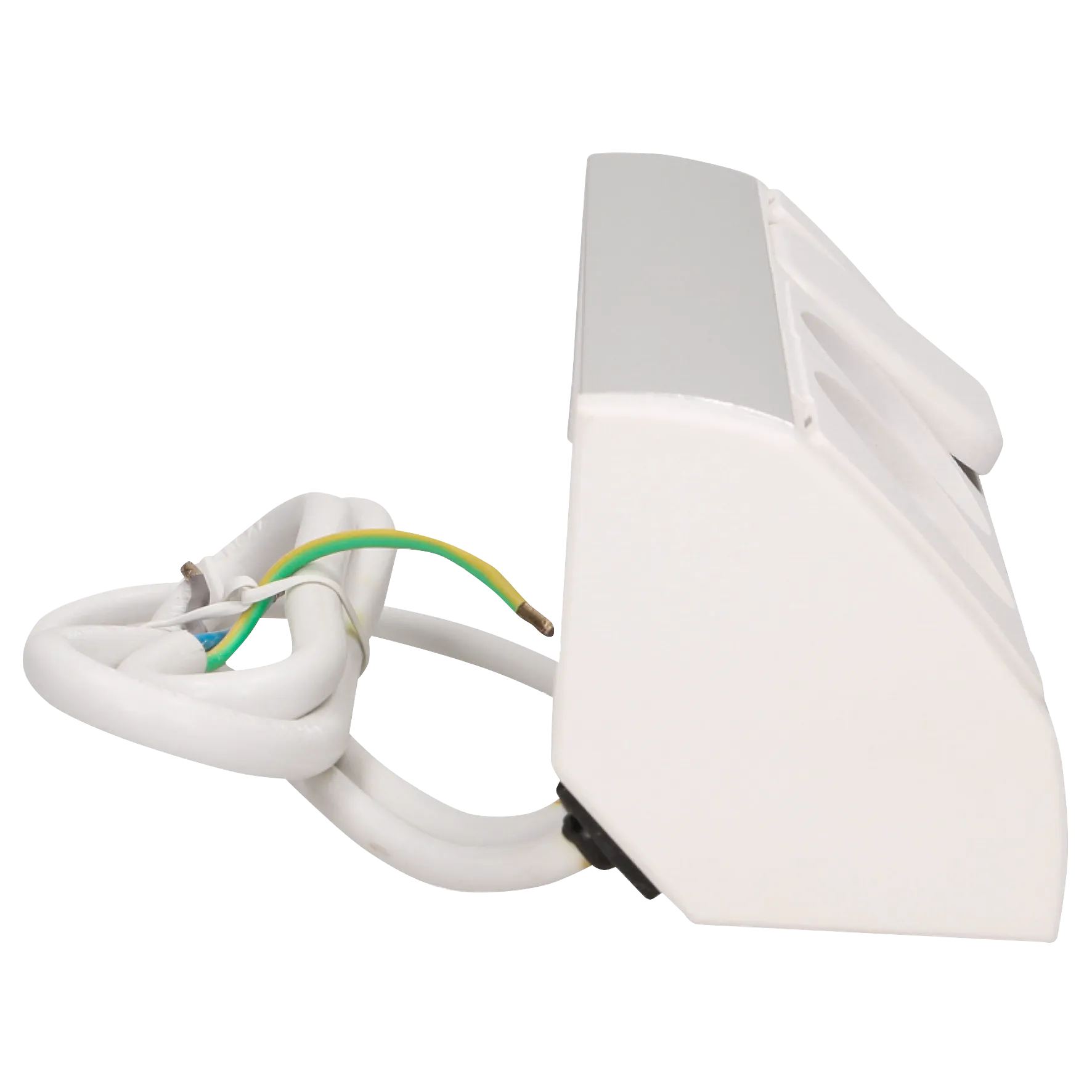 Steckdosenblock Aufbau, silber-weiß, 2fach, ein Schalter, 3680W – Bild 3