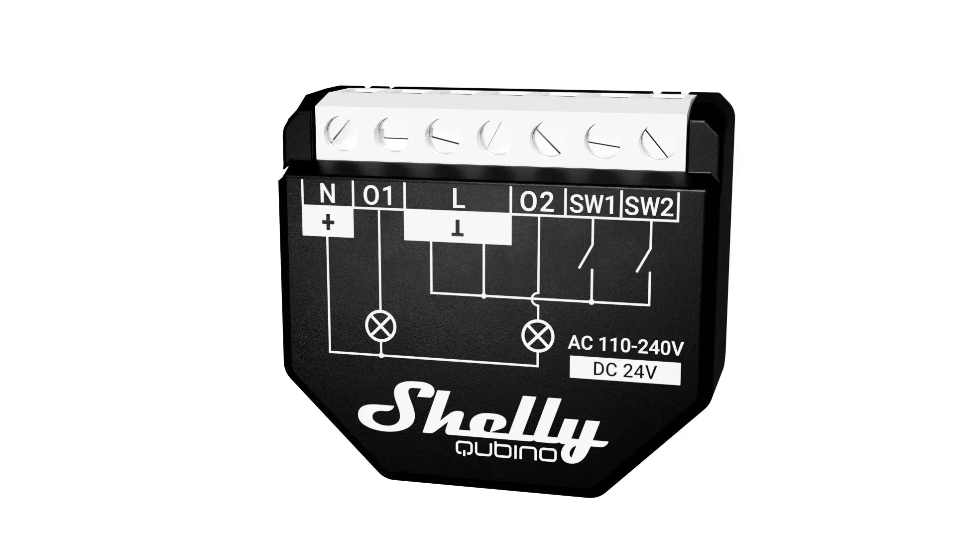 Shelly · Unterputz · „Wave 2PM“ · Relais · max. 16A · 2 Kanäle · Messfunktion · Z-Wave Shelly · Unterputz · „Wave 2PM“ · Relais · max. 16A · 2 Kanäle · Messfunktion · Z-Wave