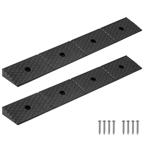 VEVOR Bordsteinrampe aus Gummi, 15 T Tragkraft, Auffahrtsrampe 5,08 cm hohe, robuste Schwellenrampe mit Ablauftank für Rollstühle, Kinderwagen, Motorräder, Autos, Rasenmäher & Anhänger, 2er-Pack VEVOR Bordsteinrampe aus Gummi, 15 T Tragkraft, Auffahrtsrampe 5,08 cm hohe, robuste Schwellenrampe mit Ablauftank für Rollstühle, Kinderwagen, Motorräder, Autos, Rasenmäher & Anhänger, 2er-Pack