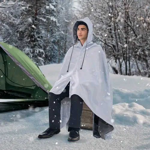 VEVOR Campingdecke 2x1,5m, Reisedecke, Fleecedecke, Stadiondecke, wasser- und winddicht, Polyester-Fleece, flammhemmend, ideal für draußen, Picknicks, Wandern, Sportveranstaltungen, Reisen, Hellgrau – Bild 7