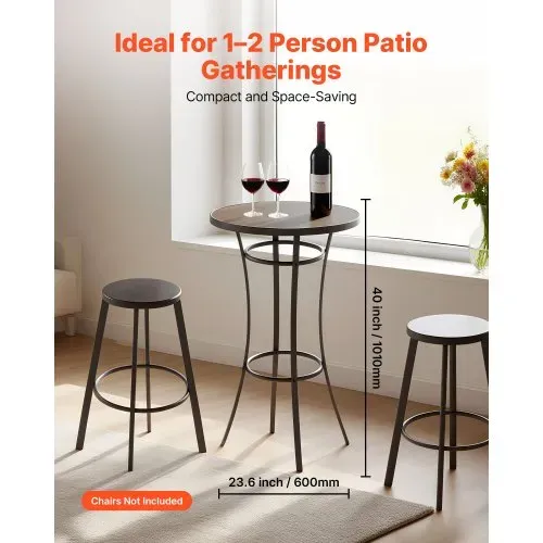VEVOR Bartisch, 600 x 600 x 1000 mm, Bistrotisch, Stehtisch mit Metallgestell, Runde Esstische, Küchentisch, Tresentisch, Partytisch, Gartenmöbel für Balkon, Garten, Poolrand VEVOR Bartisch, 600 x 600 x 1000 mm, Bistrotisch, Stehtisch mit Metallgestell, Runde Esstische, Küchentisch, Tresentisch, Partytisch, Gartenmöbel für Balkon, Garten, Poolrand