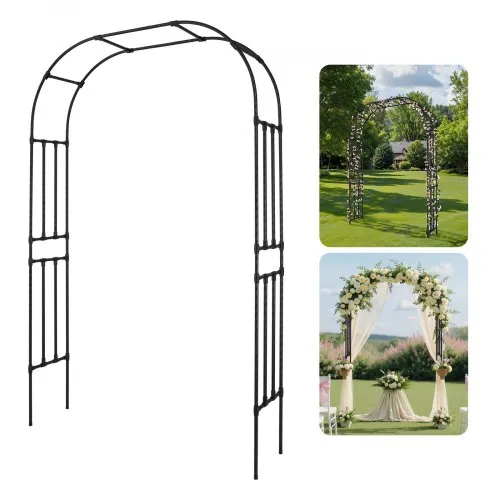 VEVOR Gartenbogen, 2400x1500x400 mm Rosenbogen, Rankhilfe, Kletterhilfe, Metallbogen, stabiler Rosenspalier für den Außenbereich mit Pfählen, ideal für Hof, Rasen, Hochzeitsfeier-Dekoration VEVOR Gartenbogen, 2400x1500x400 mm Rosenbogen, Rankhilfe, Kletterhilfe, Metallbogen, stabiler Rosenspalier für den Außenbereich mit Pfählen, ideal für Hof, Rasen, Hochzeitsfeier-Dekoration