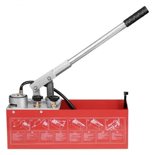 VEVOR Abdrückpumpe, max. 25 Bar, manuelles hydraulisches Wasserdruckprüfer-Set mit Doppelventil und Manometer, 10-L-Wassertank, 1,4-m-Schlauch mit 1,27 cm Außengewindeanschluss für Rohrleitungen – Bild 8