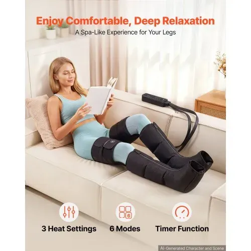 VEVOR Beinmassagegerät Lymphdrainage Luftkompression 9 Intensitätsstufen, für Tägliche Entspannung, 6 Massageprogramme 3 Wärmestufen Automatische Abschaltfunktion, inkl. Aufbewahrungstasche Adapter VEVOR Beinmassagegerät Lymphdrainage Luftkompression 9 Intensitätsstufen, für Tägliche Entspannung, 6 Massageprogramme 3 Wärmestufen Automatische Abschaltfunktion, inkl. Aufbewahrungstasche Adapter