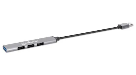 Manhattan 168427 Schnittstellen-Hub USB 3.2 Gen 1 (3.1 Gen 1) Type-A 5000 Mbit/s Grau – Bild 3