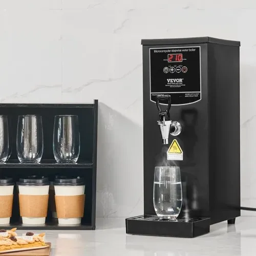VEVOR Gewerblicher Heißwasserspender 10 L, 1,5 kW Wasserkocher Elektrisch mit Heizrohr aus Edelstahl 316, Stufenweise Schnellaufheizung 50 L/h Heißwasserbereiter für Cafés Teestuben Restaurants Büros – Bild 7