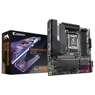GIGABYTE B650M AORUS ELITE Mainboard – Unterstützt AMD Ryzen 9000 CPUs, 12+2+2 Phasen VRM, bis zu 8000 MHz DDR5, 1xPCIe 5.0 + 1xPCIe 4.0 M.2, 2.5GbE LAN, USB 3.2 Gen 2×2 GIGABYTE B650M AORUS ELITE Mainboard – Unterstützt AMD Ryzen 9000 CPUs, 12+2+2 Phasen VRM, bis zu 8000 MHz DDR5, 1xPCIe 5.0 + 1xPCIe 4.0 M.2, 2.5GbE LAN, USB 3.2 Gen 2×2