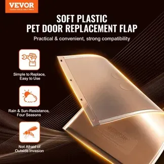 VEVOR Ersatzklappe für Haustiertür, kompatibel mit (VEVOR) Haustiertüren, 209,6 x 311,2 mm, langlebigere wetterbeständige verdickte PVC-Ersatzklappe für Hundetür mit langem Magnetstreifen (M) VEVOR Ersatzklappe für Haustiertür, kompatibel mit (VEVOR) Haustiertüren, 209,6 x 311,2 mm, langlebigere wetterbeständige verdickte PVC-Ersatzklappe für Hundetür mit langem Magnetstreifen (M)