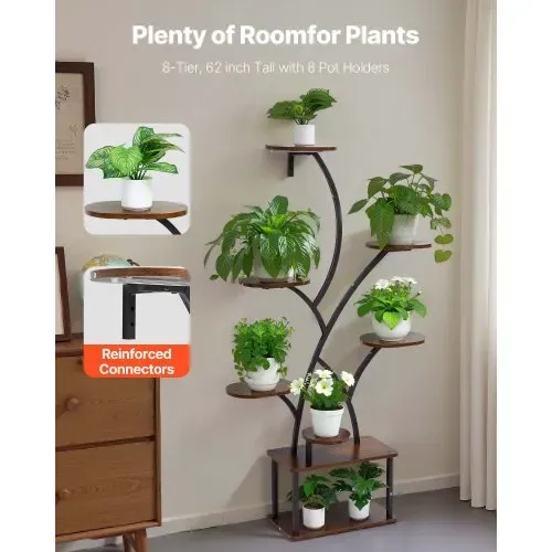 VEVOR Pflanzenständer mit Wachstumslichtern, 8-stöckiges Pflanzenregal, Blumenständer, 3 Timer- & 10 Helligkeitsstufen, Blumenregal als Dekoration für Wohnzimmer & Balkon, 920x310x1575 mm VEVOR Pflanzenständer mit Wachstumslichtern, 8-stöckiges Pflanzenregal, Blumenständer, 3 Timer- & 10 Helligkeitsstufen, Blumenregal als Dekoration für Wohnzimmer & Balkon, 920x310x1575 mm
