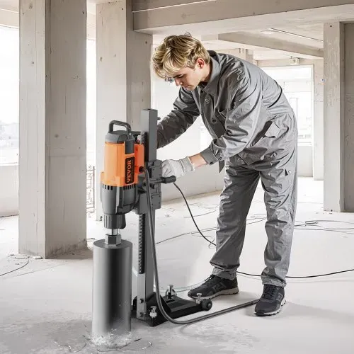 VEVOR Diamant Bohranlage 2500 W Diamantkernbohrmaschine Kernbohrgerät 0-750 U/min Kernbohrmaschine, 26 cm Magnetbohrmaschine Geeignet zum Bohren von Stahlbeton, Marmor usw. – Bild 7