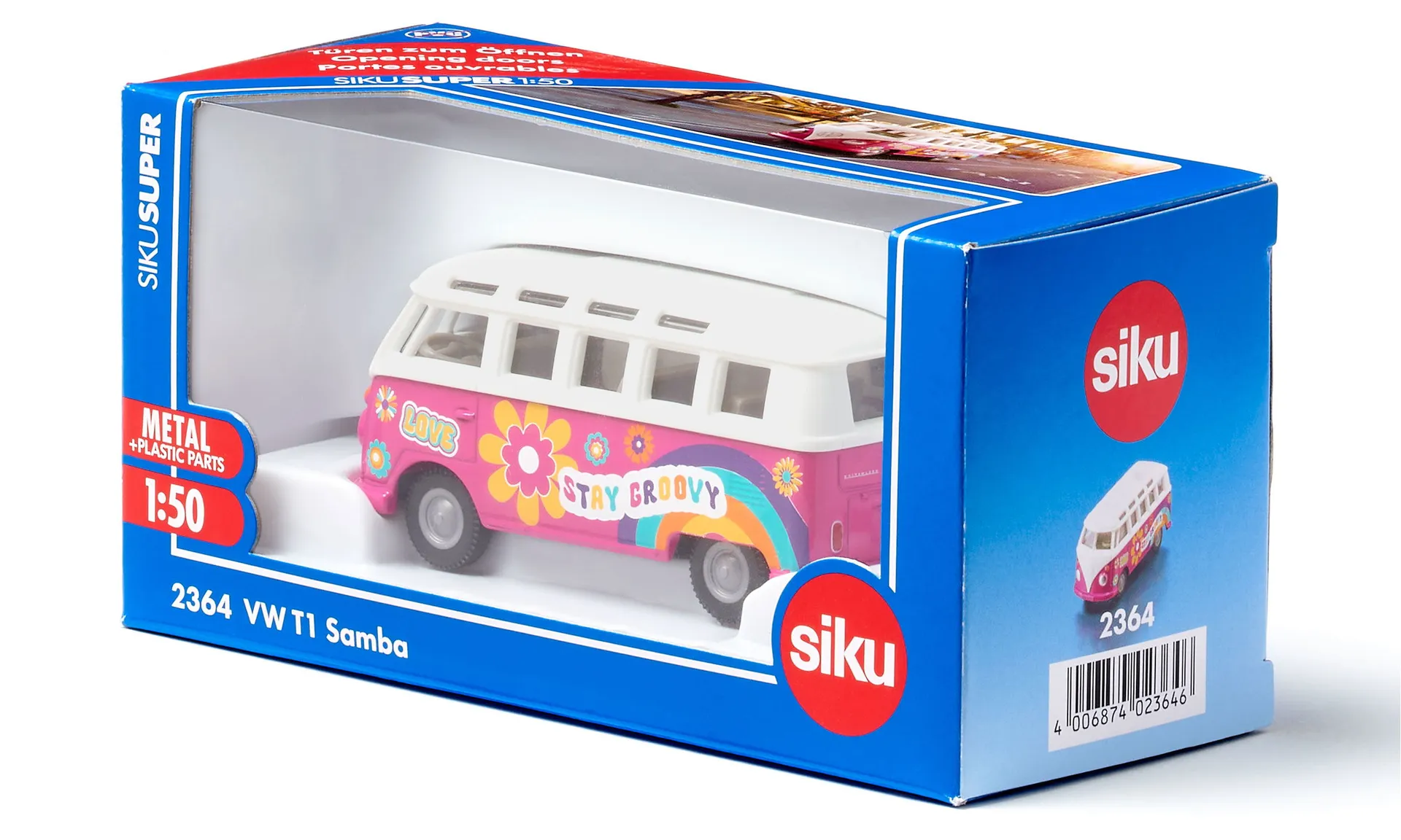 Siku VW T1 Samba Busmodell Vormontiert 1:50 – Bild 7