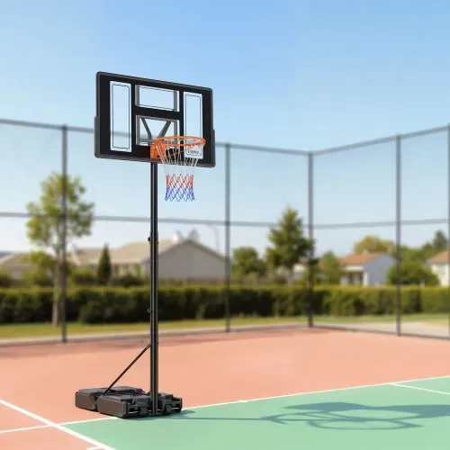 VEVOR tragbarer Basketballständer, 1,35 bis3,05 m höhenverstellbarer Basketballkorb, verstellbare Basketballanlage mit Nylonnetz & Rollen, tragbares Backboard-Set für Terrassen Poolrand – Bild 7