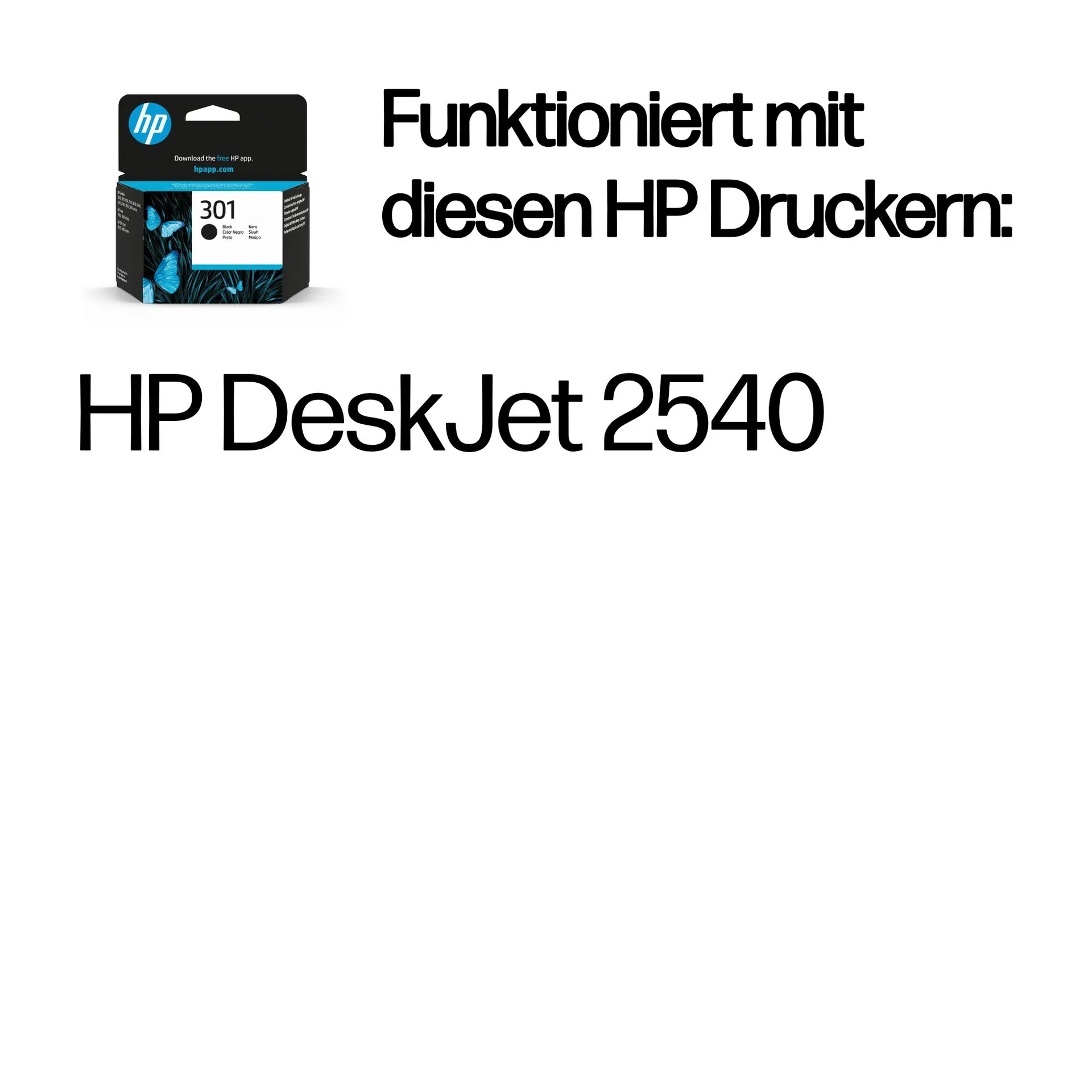 HP 301 Schwarz Original Druckerpatrone – Bild 2