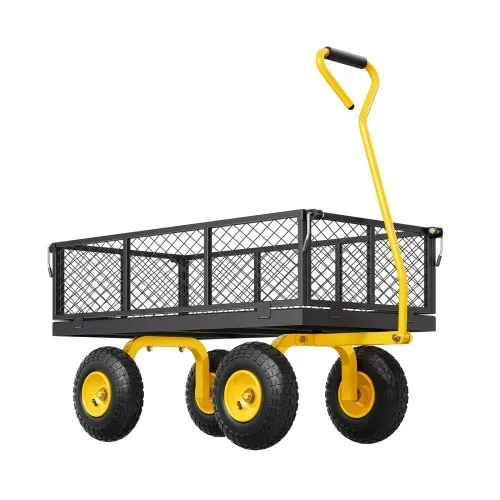VEVOR Bollerwagen 965x560x535 mm, Gartenwagen, Transportwagen auf Rädern, Gerätewagen mit Reifen und abnehmbaren Seitenteilen aus Netzgewebe (umbaubar in Pritsche) und um 180° drehbarem Griff – Bild 8