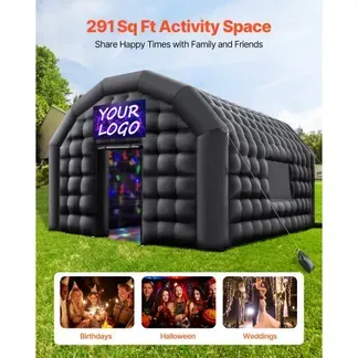 VEVOR Aufblasbares Partyzelt 5,4x5x4,25 m, Würfelzelt für Disco Nachtclub, Pavillon Hochzeitszelt mit 680W Gebläse, Sandsack, 2 Fenster für Veranstaltungen, Geburtstag, Hochzeit, Schwarz VEVOR Aufblasbares Partyzelt 5,4x5x4,25 m, Würfelzelt für Disco Nachtclub, Pavillon Hochzeitszelt mit 680W Gebläse, Sandsack, 2 Fenster für Veranstaltungen, Geburtstag, Hochzeit, Schwarz