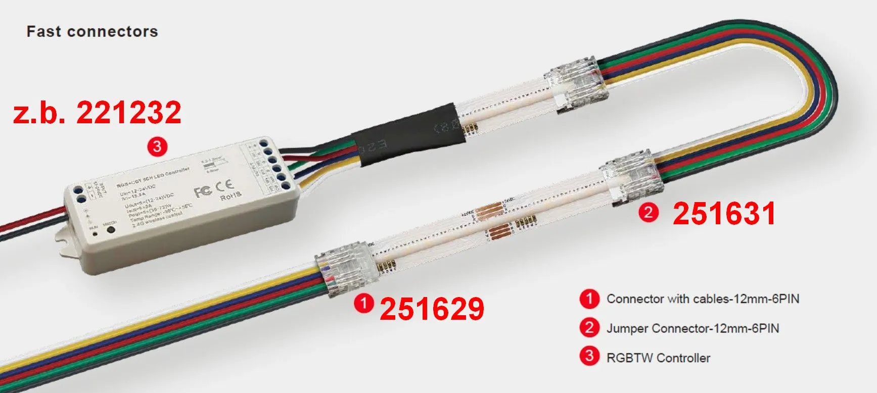 Synergy 21 LED Flex Strip zub. COB IP20 Connector + wire RGB-WW VPE: 10 pieces (10erPack) Synergy 21 LED Flex Strip zub. COB IP20 Connector + wire RGB-WW VPE: 10 pieces (10erPack)