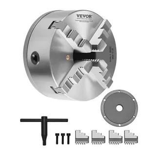 VEVOR 4-Backen-Drehfutter, φ200 mm, selbstzentrierendes Spannfutter mit 38,1-mm-8-Gewindeträgerplatte, 4-200 mm Spannbereich mit T-Schlüsselschrauben, HT300-Material, für Holz-Metall-Drehmaschinen VEVOR 4-Backen-Drehfutter, φ200 mm, selbstzentrierendes Spannfutter mit 38,1-mm-8-Gewindeträgerplatte, 4-200 mm Spannbereich mit T-Schlüsselschrauben, HT300-Material, für Holz-Metall-Drehmaschinen