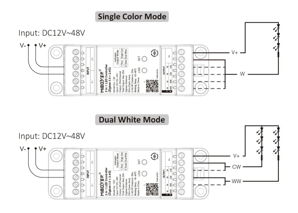 Synergy 21 LED Controller 2 in 1 Track LED Controller Single colour/CCT(dual white) DC12/24V ZigBee 3.0+2.4GHz *Milight/Miboxer* – Bild 9