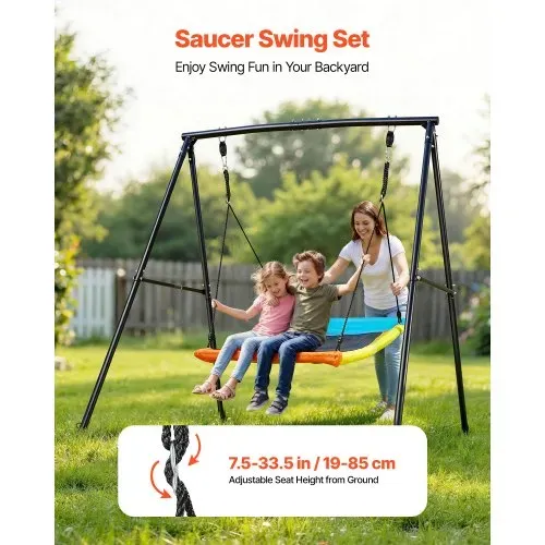 VEVOR Gartenschaukel mit A-förmigem Metallgestell, Schaukelsitz (150 x 81 cm), bis zu 199,6 kg Tragkraft, Schaukelset Outdoor, Verstärkt mit Spiralförmigen Bodenankern, Kinderschaukel Farbenfroh VEVOR Gartenschaukel mit A-förmigem Metallgestell, Schaukelsitz (150 x 81 cm), bis zu 199,6 kg Tragkraft, Schaukelset Outdoor, Verstärkt mit Spiralförmigen Bodenankern, Kinderschaukel Farbenfroh