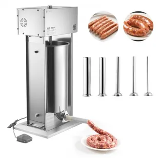 VEVOR 25 L Elektrische Wurstfüllmaschine, Vertikaler Edelstahl-Wurstfüller mit Stufenloser Geschwindigkeit, Fußpedal & 5 Füllrohren, Ideal für Gewerbe Metzgerei Haushalt VEVOR 25 L Elektrische Wurstfüllmaschine, Vertikaler Edelstahl-Wurstfüller mit Stufenloser Geschwindigkeit, Fußpedal & 5 Füllrohren, Ideal für Gewerbe Metzgerei Haushalt