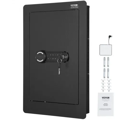 VEVOR 3-stufiger Waffentresor Wandtresor Safe, 3 herausnehmbaren Regalen 6 Schlüsselhaltern LED-Licht Vibrationsalarm, Tastenfeld und Schlüssel, für Langwaffe Pässe Schmuck Bargeld wichtige Dokumente – Bild 8