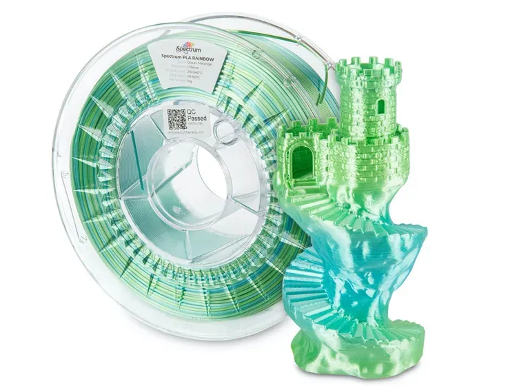 Spectrum Filament · SILK PLA Rainbow · OCEAN MELANGE · 1.75mm · 1kg Spectrum Filament · SILK PLA Rainbow · OCEAN MELANGE · 1.75mm · 1kg