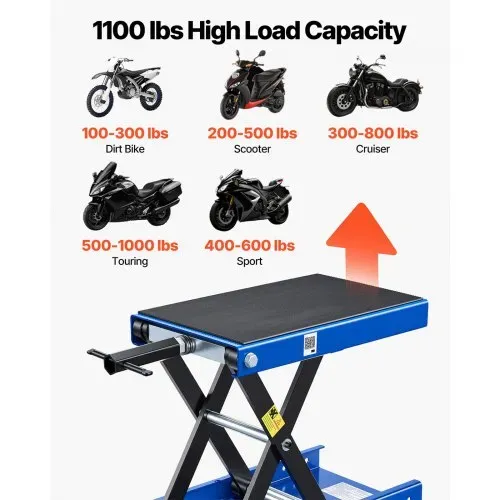VEVOR Motorradheber 499 kg Tragkraft Motorradhebebühne mit Breiter Auflagefläche Sicherheitsbolzen 95-340 mm Höhenverstellbar Scherenheber aus Stahl für Straßenmotorräder Cruiser Schwarz Blau VEVOR Motorradheber 499 kg Tragkraft Motorradhebebühne mit Breiter Auflagefläche Sicherheitsbolzen 95-340 mm Höhenverstellbar Scherenheber aus Stahl für Straßenmotorräder Cruiser Schwarz Blau