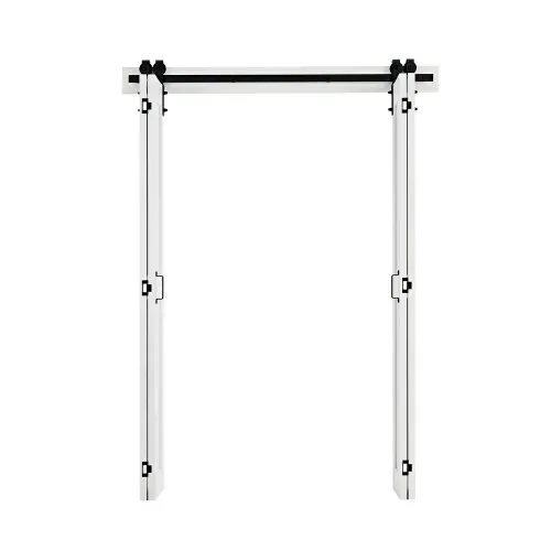VEVOR Faltbare Schiebetür im Scheunentor-Stil 1524x2134 mm aus MDF, mit Beschlagsatz & Platzsparendem H-Rahmen-Design & Vormontierter Paneele, Faltschiebetür für Schlafzimmer Wohnzimmer Weiß – Bild 10