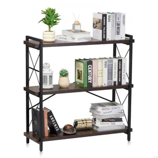 VEVOR Bücherregal aus Metall, 3-stöckiges rechteckiges Industrie-Bücherregal, kleines rustikales Aufbewahrungsregal mit offenen Regalen, freistehendes Ausstellungsregal Lagerregal, Schlafzimmer VEVOR Bücherregal aus Metall, 3-stöckiges rechteckiges Industrie-Bücherregal, kleines rustikales Aufbewahrungsregal mit offenen Regalen, freistehendes Ausstellungsregal Lagerregal, Schlafzimmer