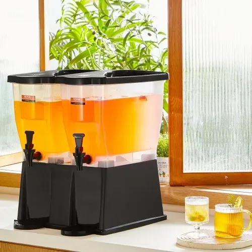 VEVOR Getränkespender, 11 L x 2 Getränkespender für Partys, Saftspender aus Kunststoff mit Standhahndeckel, Eistee-Limonadensaft-Wasserspender, für Restaurants, Hotels, Partys – Bild 7