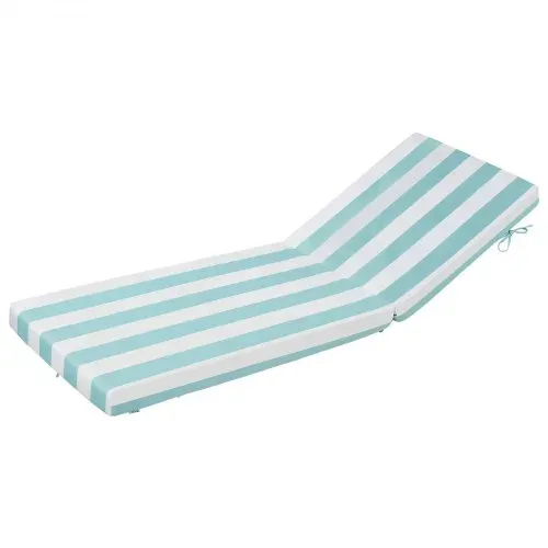 VEVOR Deckchair Auflagen, 2032x660x98 mm, Liegenauflagen für Außenbereich, wasserabweisend & farbecht, Sonnenliegen-Kissen mit Bändern, Terrassen-Liegepolster für Pooldeck, grün-weiß gestreift – Bild 10