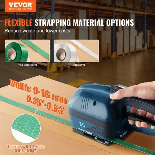 VEVOR Elektrische Umreifungsmaschine, für 0,35″-0,63″ PP-PET-Bänder, tragbares elektrisches Umreifungswerkzeug mit Digitalanzeige, 2 x 4000 mAh batteriebetriebenes automatisches Umreifungswerkzeug für Verpackungskartonpaletten VEVOR Elektrische Umreifungsmaschine, für 0,35″-0,63″ PP-PET-Bänder, tragbares elektrisches Umreifungswerkzeug mit Digitalanzeige, 2 x 4000 mAh batteriebetriebenes automatisches Umreifungswerkzeug für Verpackungskartonpaletten