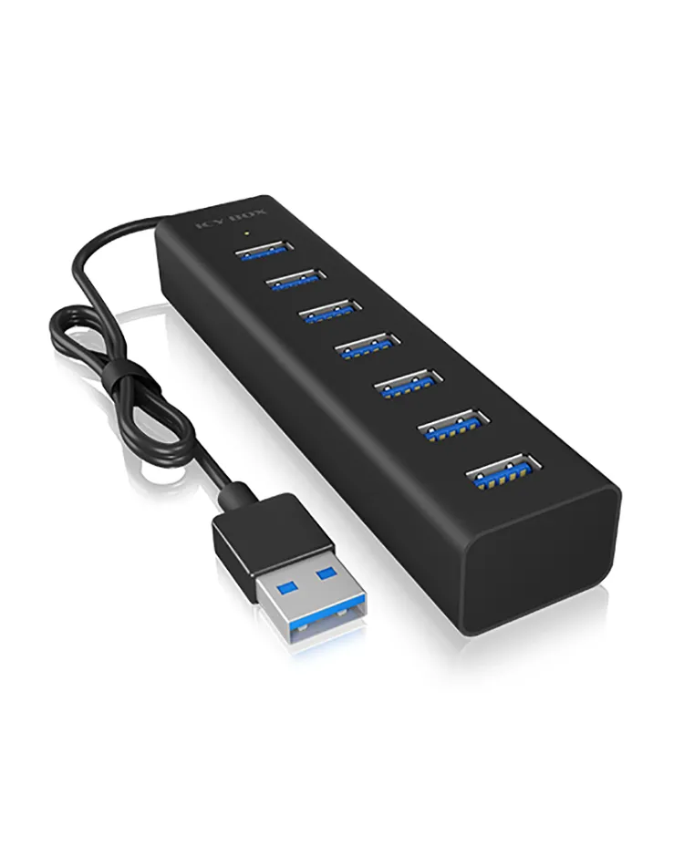 ICY BOX IB-HUB1700-U3, USB 3.2 Gen 1 zu 7-Port USB 3.2 Gen 1 Hub, Alu-Gehäuse ICY BOX IB-HUB1700-U3, USB 3.2 Gen 1 zu 7-Port USB 3.2 Gen 1 Hub, Alu-Gehäuse