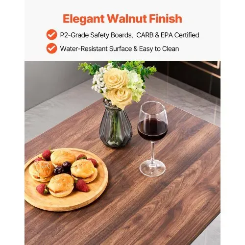 VEVOR Bartisch-Set (5-tlg.) mit 4 Barstühlen & abgerundeten Kanten, rechteckiger Kneipentisch Stehtisch (1200 x 600 x 915 mm), Bistrotisch Esstisch, geeignet für Büro Minibar Esszimmer Wohnzimmer – Bild 3