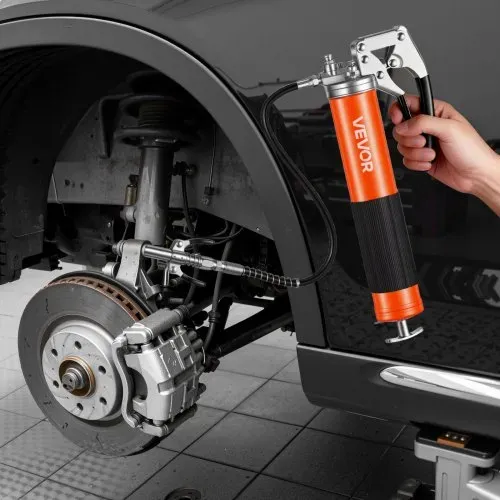 VEVOR Fettpresse, 551 bar, Schmierpressen-Set mit 0,4 L Fassungsvermögen, inkl. 45,7 cm Flexschlauch, Doppelgriff-Fettkupplung, starrem Verlängerungsrohr & scharfer Düse für Kfz & Schifffahrt – Bild 7