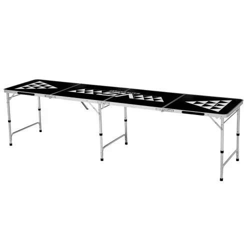VEVOR Klappbarer Bierpong-Tisch 2,4 x 0,6 x 0,7 m mit 6 Tischtennisbällen, Faltbarer Beer-Pong-Tisch Tragbar mit Tragegriffen, Ideal für Büro, Grillpartys, Reisen und Camping, Höhenverstellbar – Bild 9
