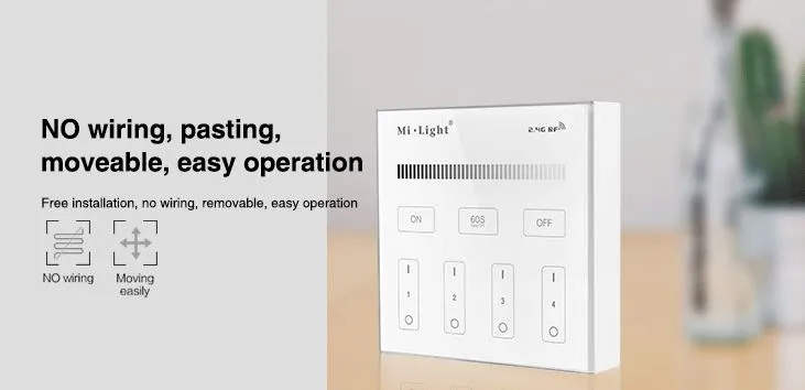 Synergy 21 LED Fernbedienung Smart Panel single color 4 Zonen *Milight/Miboxer* – Bild 7