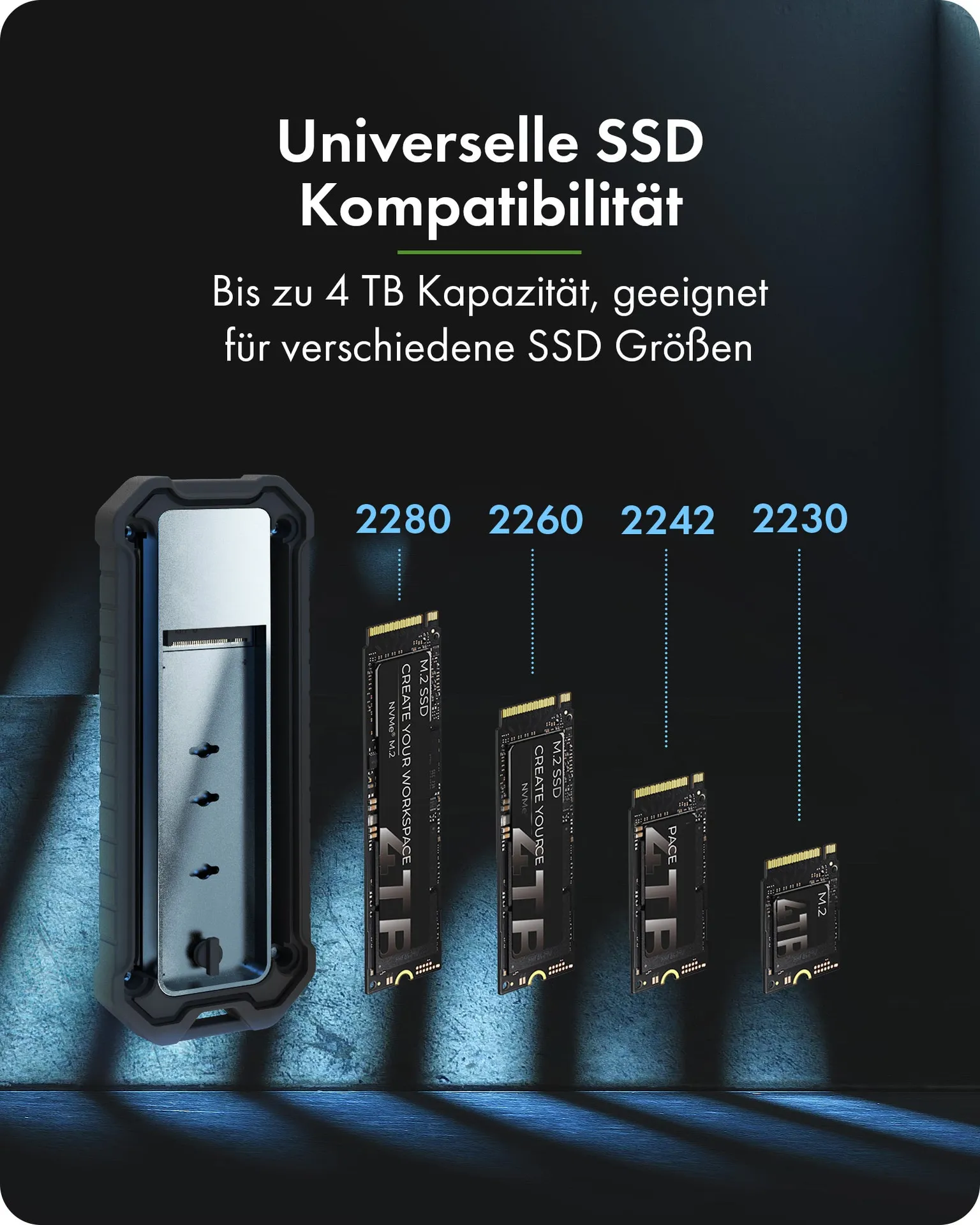 ICY BOX M.2 NVMe/SATA SSD Enclosure staub- und stoßfest – Bild 6