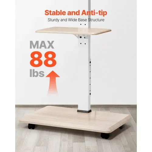 VEVOR rollbarer TV-Ständer Fernsehständer für 812,8-1778 mm TVs bis zu 40 kg, 25° Links-Rechts-Drehung & höhenverstellbare TV-Halterung mit Ablage für Schlafzimmer Wohnzimmer (max. 600 x 400 mm) – Bild 3