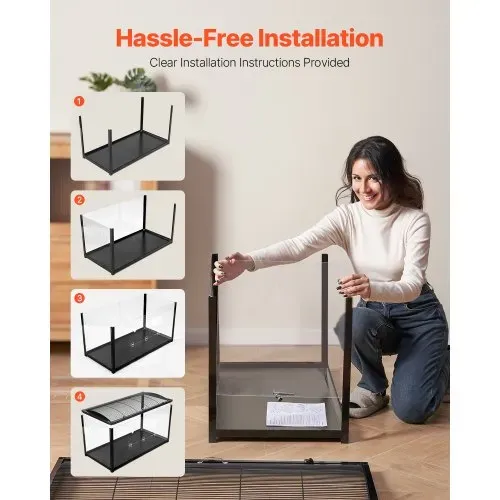 VEVOR Hamsterkäfig, 360°-Sicht, transparenter Hamsterlebensraum, Kleintierkäfig, 96x47x55 cm, belüfteter Mäusekäfig mit Vordertür, Rattenkäfig, tragbares Hamsterhaus für Ratten, Meerschweinchen – Bild 3