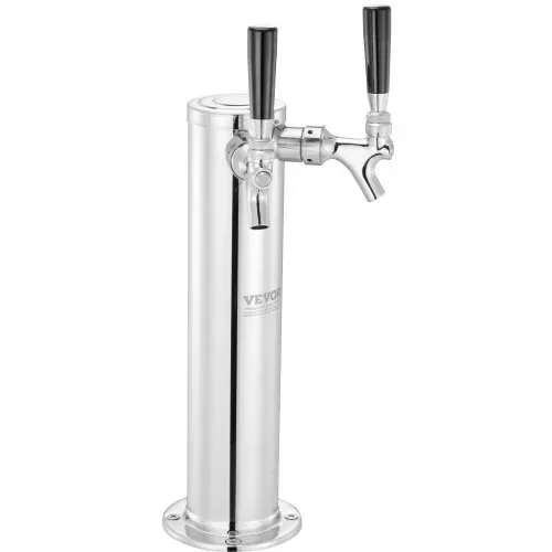 VEVOR Kegerator-Turm-Kit, Bier-Umrüstsatz mit zwei Zapfhähnen, Bier-Turmspender aus Edelstahl mit Doppelmessgerät W21.8-Regler und A-System-Fasskupplung, Bier-Tropfschale für Partys zu Hause – Bild 10