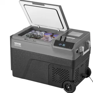 VEVOR Tragbarer Autokühlschrank mit Eisherstellungsfunktion, 12-Volt-Autokühlschrank, tragbarer 35-Liter-Einzelzonen-Gefrierschrank, -20 °C bis 20 °C einstellbare Temperatur, mit Rollen für Camping, Auto, Wohnmobil VEVOR Tragbarer Autokühlschrank mit Eisherstellungsfunktion, 12-Volt-Autokühlschrank, tragbarer 35-Liter-Einzelzonen-Gefrierschrank, -20 °C bis 20 °C einstellbare Temperatur, mit Rollen für Camping, Auto, Wohnmobil