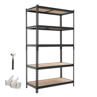 VEVOR Schwerlastregal 1025x517x1813mm, 1134kg Belastbares Lagerregal mit Stahlgestell 5 Verstellbaren MDF-Platten, Teilbares Steckregal als Werkbank, Flexibles Metallregal für Keller Garage Werkstatt VEVOR Schwerlastregal 1025x517x1813mm, 1134kg Belastbares Lagerregal mit Stahlgestell 5 Verstellbaren MDF-Platten, Teilbares Steckregal als Werkbank, Flexibles Metallregal für Keller Garage Werkstatt