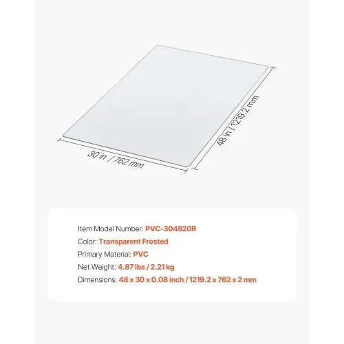 VEVOR Stuhlmatte Bodenschutzmatte (1215 x 765 mm) Bürostuhlmatte für Hartböden, Stuhlteppich aus PVC für Rollstuhl, sanftes Gleiten unter dem Schreibtischteppich für Heimbüro (rechteckig) – Bild 6