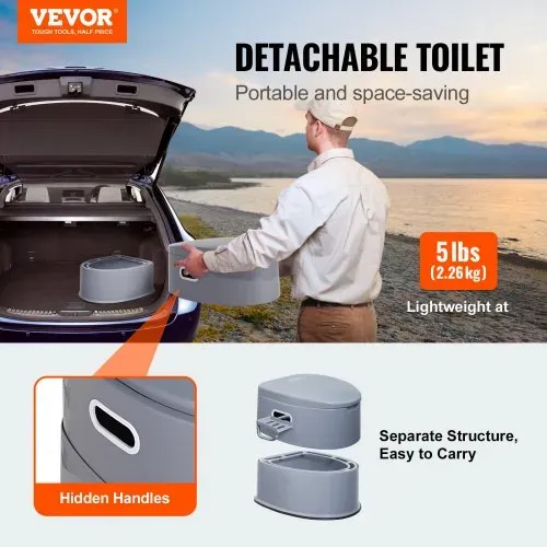 VEVOR 5 L Campingtoilette mit Toilettenpapier- und Handyhalter, Tragbare Campingtoilette 500 x 467 x 400 mm Reisetoilette Nottoilette Weiße Toiletten 136,1 kg Gewichtstragfähigkeit Wohnmobiltoilette VEVOR 5 L Campingtoilette mit Toilettenpapier- und Handyhalter, Tragbare Campingtoilette 500 x 467 x 400 mm Reisetoilette Nottoilette Weiße Toiletten 136,1 kg Gewichtstragfähigkeit Wohnmobiltoilette