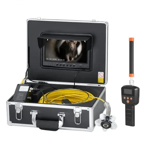 VEVOR Kanalkamera mit 512-Hz-Ortung, 30 m, 9-Zoll-Rohrinspektionskamera mit Selbstnivellierung, 36-facher Zoom, Endoskop mit 12 LEDs, 32-GB-Karte, IP68 wasserdichte Schlangenkamera für Kanalrohre – Bild 10